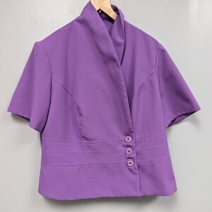 VTG Sweet Suit Purple Cropped Blazer Layered Usa Made 90's Sz‎ 14